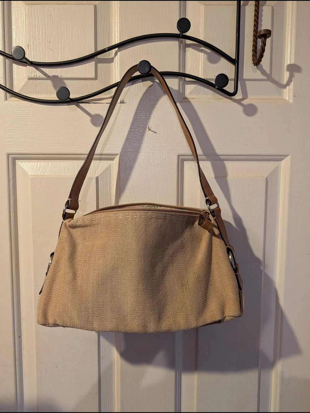 Fossil Canvas Shoulder Bag in Tan